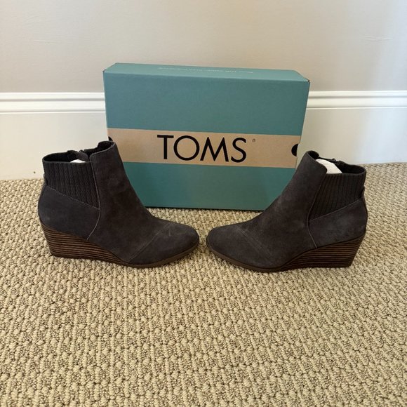 Tom’s Sadie Pavement Grey Suede Ankle Boots 7 - Picture 4 of 8